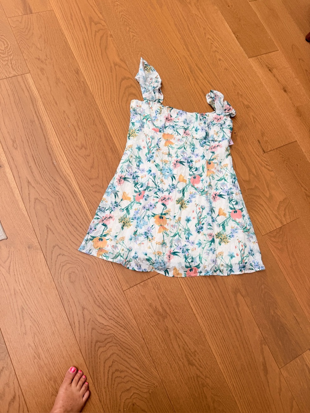 wild fable White Floral Tie-Shoulder Mini Dress